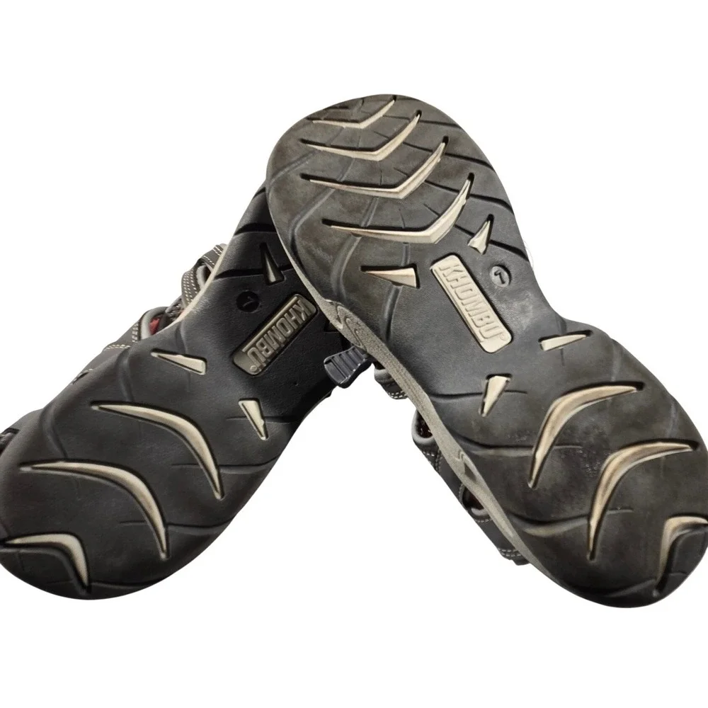 Khombu Mens Gray Coral Closed Toe Water‎ Sandals Hiking Shoes Size 7